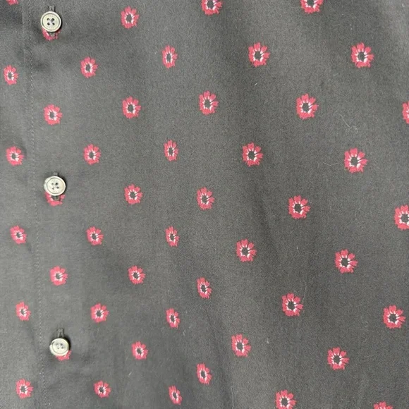 Ted Baker London Men’s Button Down Shirt – Black with Red Geometric Print – L - Picture 3 of 9
